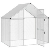 Produktbild för Fågelbur Silver 181,5 x 110,5 x 173,5 cm Svetsat trådmask