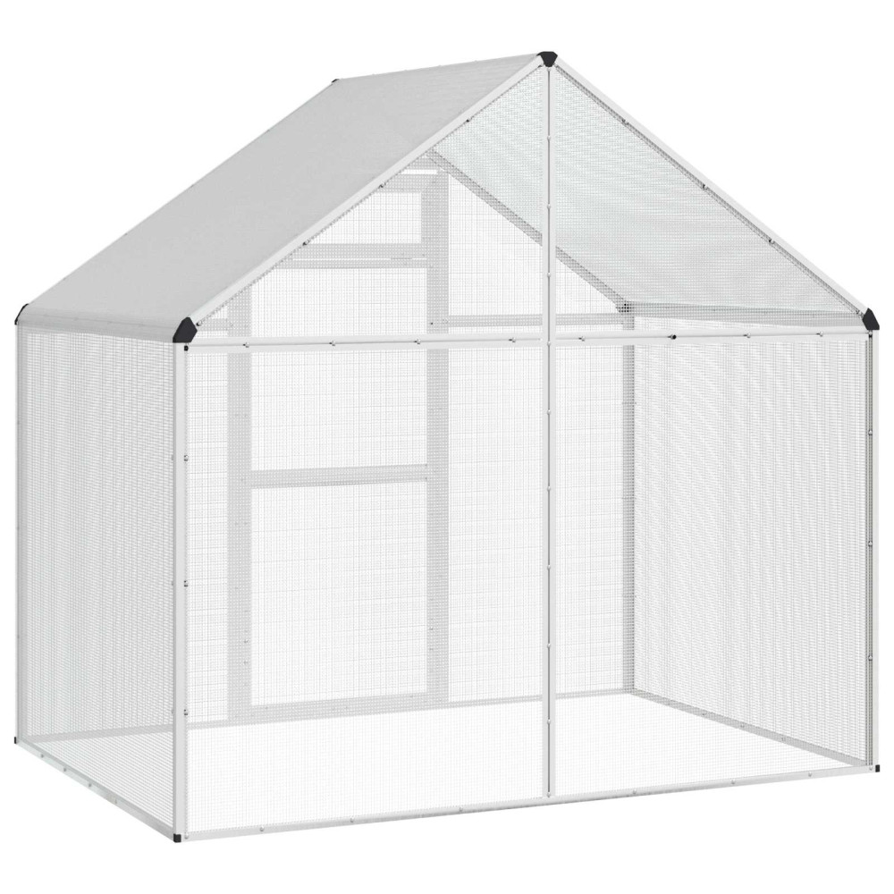 Produktbild för Fågelbur Silver 181,5 x 110,5 x 173,5 cm Svetsat trådmask