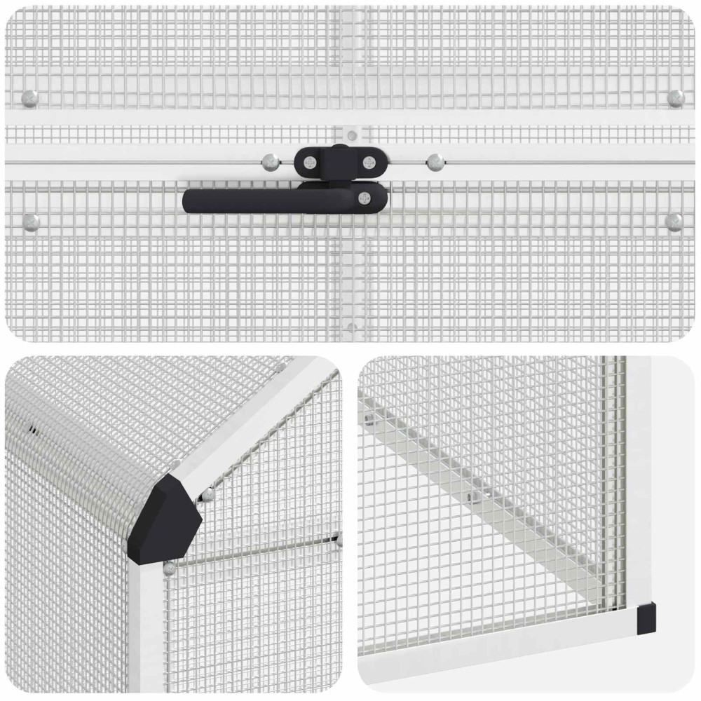 Produktbild för Fågelbur Silver 181,5 x 110,5 x 173,5 cm Svetsat trådmask