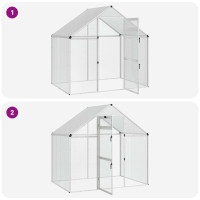 Produktbild för Fågelbur Silver 181,5 x 110,5 x 173,5 cm Svetsat trådmask