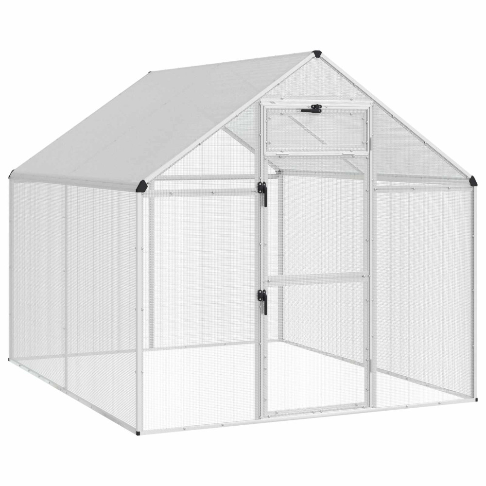 Produktbild för Fågelbur Silver 181,5 x 221 x 173,5 cm Svetsat trådmask