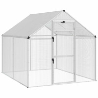 Produktbild för Fågelbur Silver 181,5 x 221 x 173,5 cm Svetsat trådmask