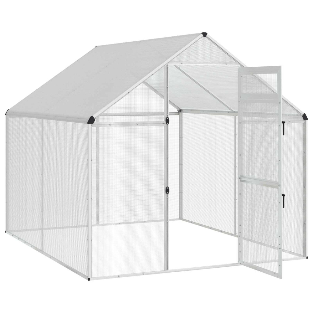 Produktbild för Fågelbur Silver 181,5 x 221 x 173,5 cm Svetsat trådmask
