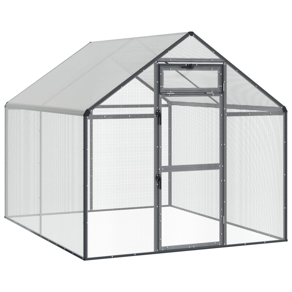 Produktbild för Fågelbur Antracit 181,5 x 221 x 173,5 cm Svetsat trådmask