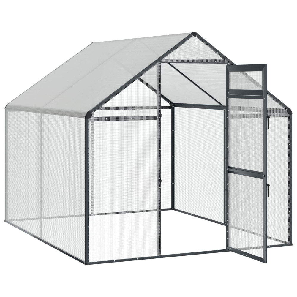 Produktbild för Fågelbur Antracit 181,5 x 221 x 173,5 cm Svetsat trådmask