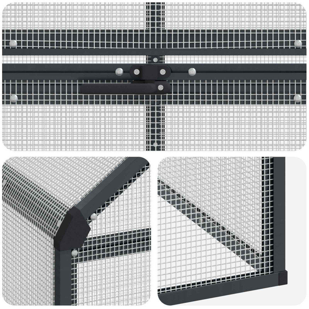 Produktbild för Fågelbur Antracit 181,5 x 221 x 173,5 cm Svetsat trådmask