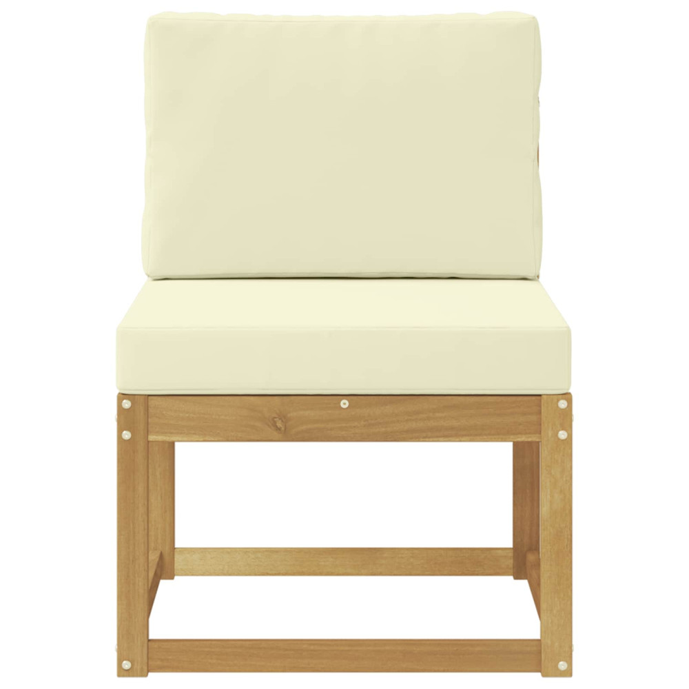 Produktbild för Utomhussoffset Vit och grädde 59 x 63 x 73 cm Massivt Akaciaträ