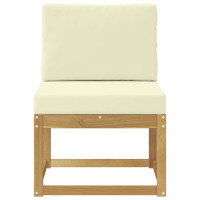 Produktbild för Utomhussoffset Vit och grädde 59 x 63 x 73 cm Massivt Akaciaträ