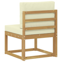 Produktbild för Utomhussoffset Vit och grädde 59 x 63 x 73 cm Massivt Akaciaträ