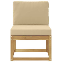 Produktbild för Utomhussoffset Vit och Beige 59 x 63 x 73 cm Massivt Akaciaträ