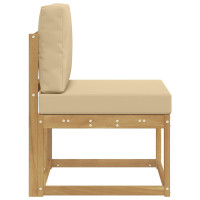 Produktbild för Utomhussoffset Vit och Beige 59 x 63 x 73 cm Massivt Akaciaträ