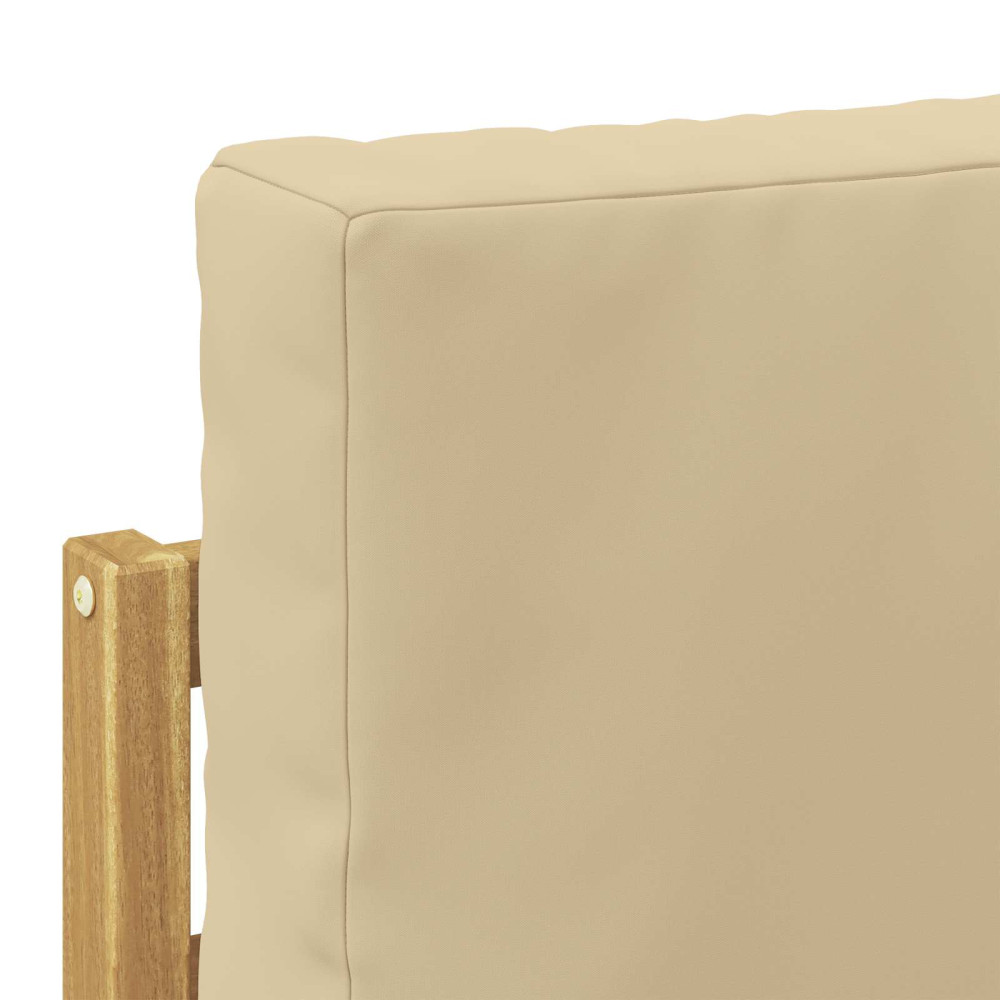 Produktbild för Utomhussoffset Vit och Beige 59 x 63 x 73 cm Massivt Akaciaträ