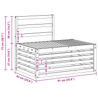 Produktbild för Utomhussoffset Vit 91 x 63 x 73 cm Massivt Akaciaträ