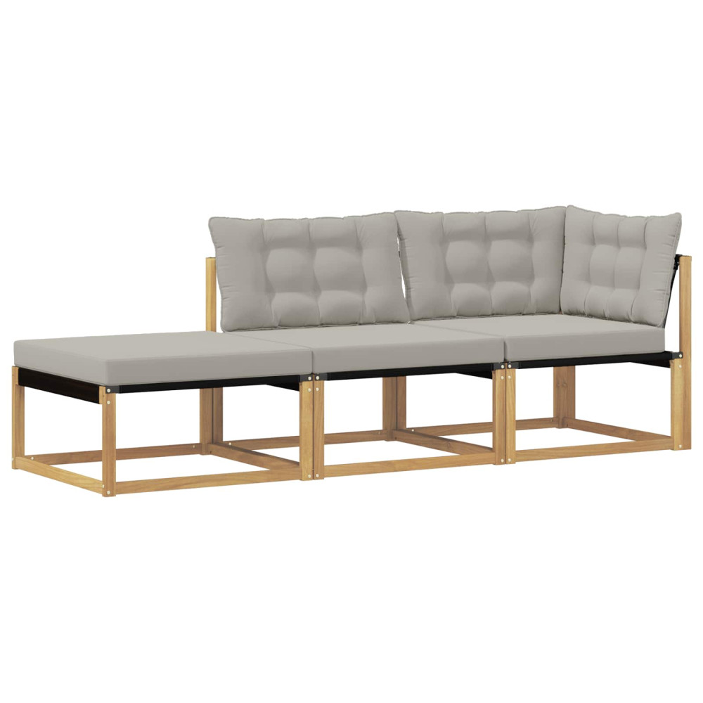 Produktbild för Utomhussoffset med kudde Vit och ljusgrå 241,5 x 83 x 73 cm