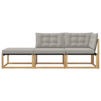 Produktbild för Utomhussoffset med kudde Vit och ljusgrå 241,5 x 83 x 73 cm