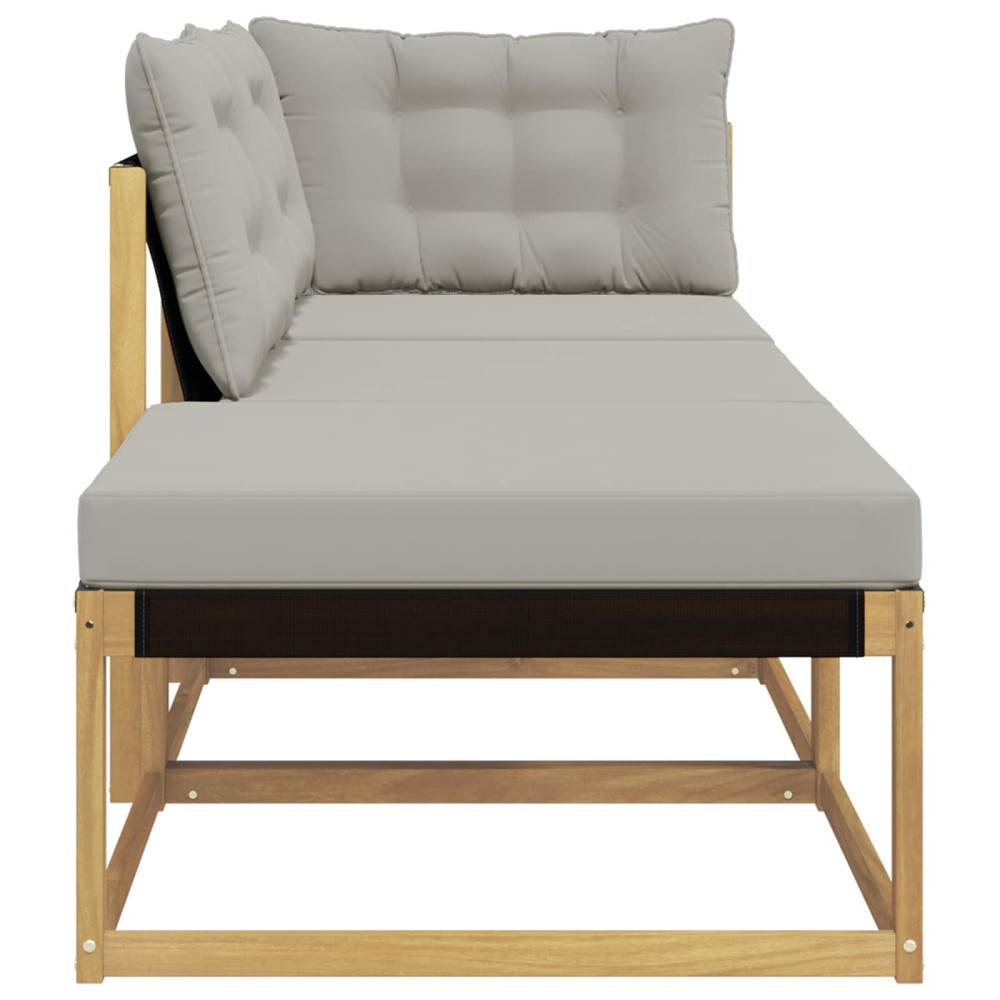 Produktbild för Utomhussoffset med kudde Vit och ljusgrå 241,5 x 83 x 73 cm