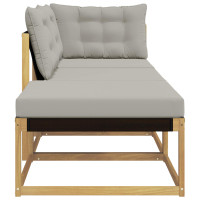 Produktbild för Utomhussoffset med kudde Vit och ljusgrå 241,5 x 83 x 73 cm