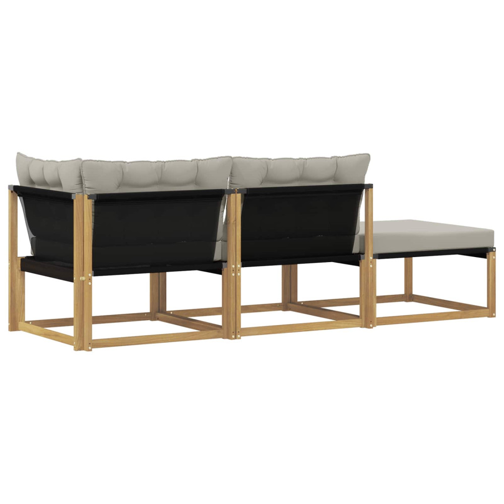 Produktbild för Utomhussoffset med kudde Vit och ljusgrå 241,5 x 83 x 73 cm