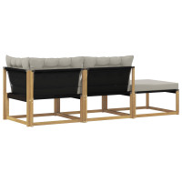 Produktbild för Utomhussoffset med kudde Vit och ljusgrå 241,5 x 83 x 73 cm