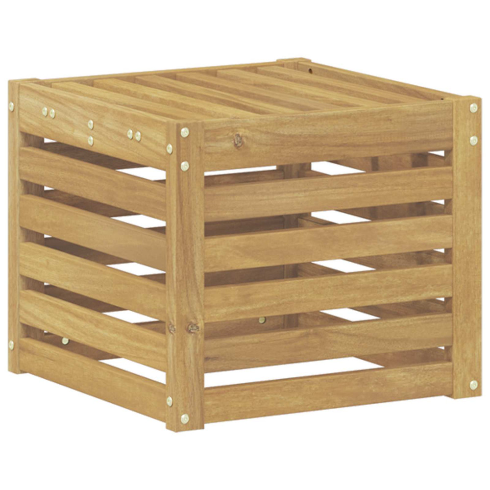 Produktbild för Utomhussoffset Vit 35 x 38 x 37 cm Massivt Akaciaträ