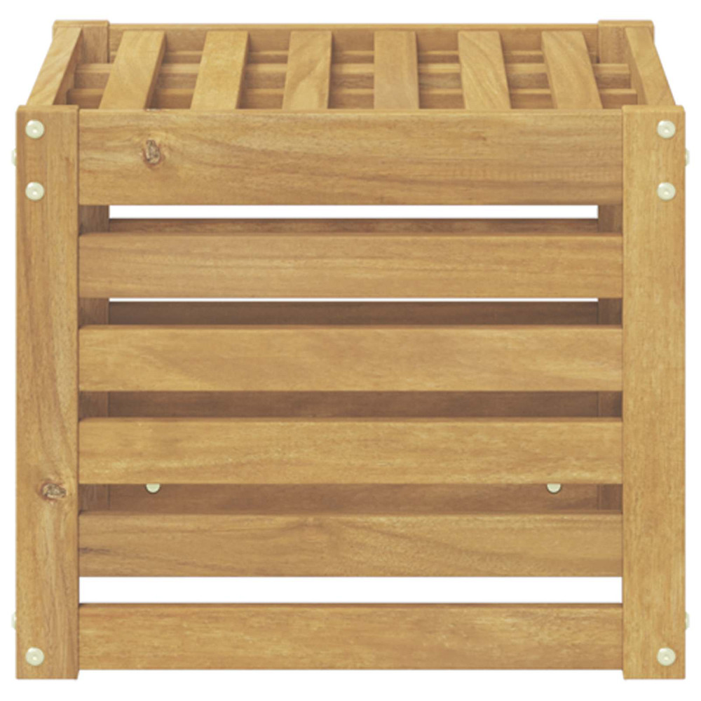 Produktbild för Utomhussoffset Vit 35 x 38 x 37 cm Massivt Akaciaträ