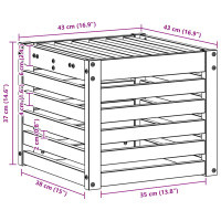 Produktbild för Utomhussoffset Vit 35 x 38 x 37 cm Massivt Akaciaträ