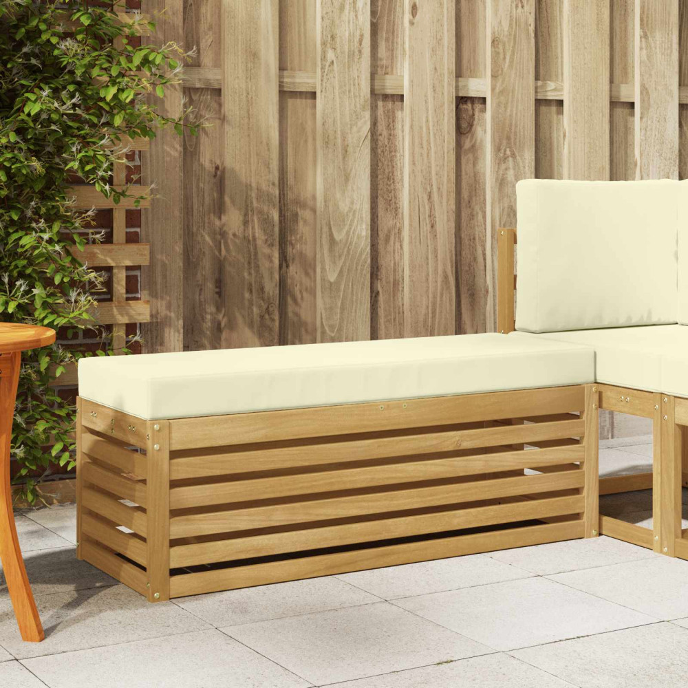 Produktbild för Utomhussoffset Vit och grädde 115 x 43 x 45 cm
