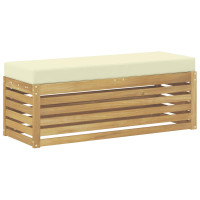 Produktbild för Utomhussoffset Vit och grädde 115 x 43 x 45 cm