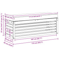 Produktbild för Utomhussoffset Vit och antracit 115 x 43 x 45 cm
