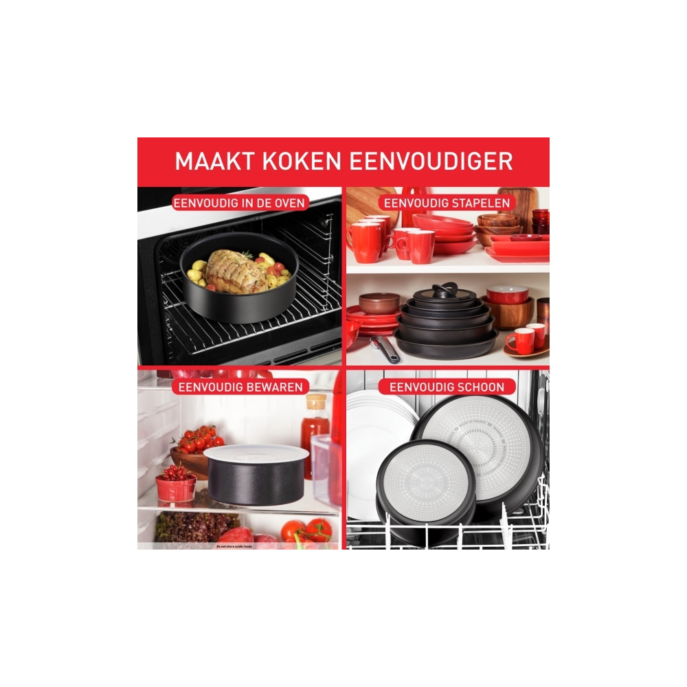 Produktbild för Tefal L76329, Svart, Aluminium, Titan, Thermo-Spot, Löstagba...