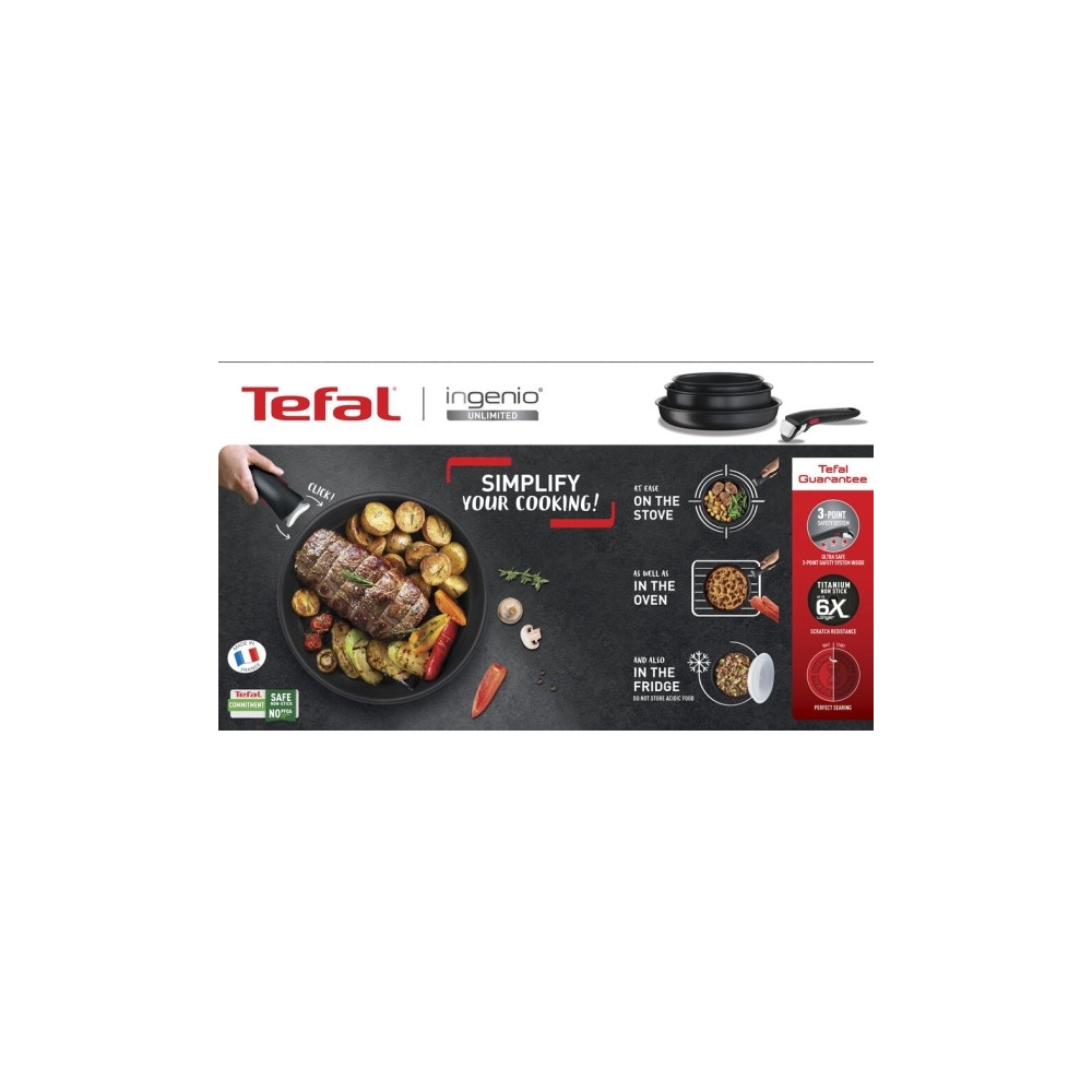 Produktbild för Tefal L76329, Svart, Aluminium, Titan, Thermo-Spot, Löstagba...