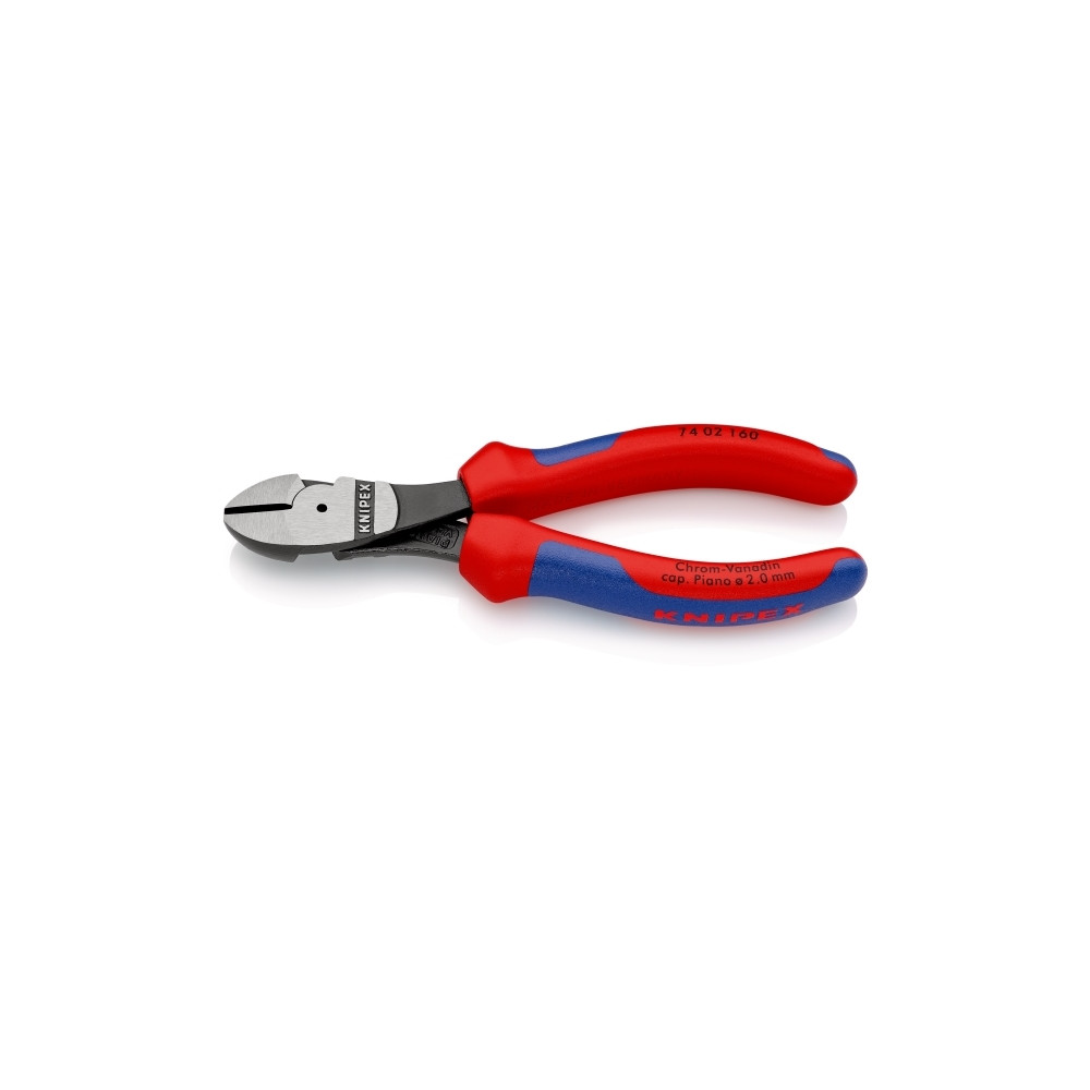 Produktbild för Knipex 74 02 160, Avbitartång, 2 mm, Stål, Plast, Blå, Röd,...