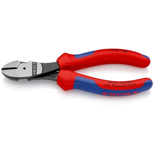 Knipex Knipex 74 02 160, Avbitartång, 2 mm, Stål, Plast, Blå, Röd,...