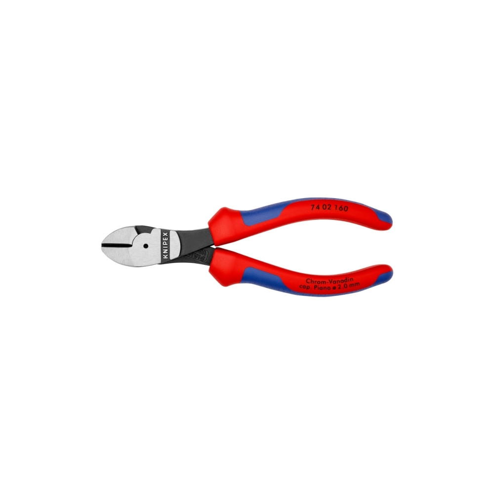 Produktbild för Knipex 74 02 160, Avbitartång, 2 mm, Stål, Plast, Blå, Röd,...