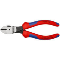 Produktbild för Knipex 74 02 160, Avbitartång, 2 mm, Stål, Plast, Blå, Röd,...