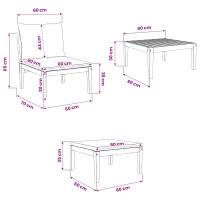 Produktbild för 3 pcs Lounge-set Massivt Akaciaträ Naturlig