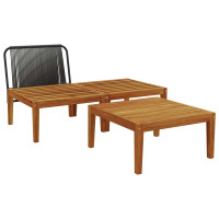Produktbild för 3 pcs Lounge-set Massivt Akaciaträ Naturlig