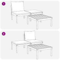 Produktbild för 3 pcs Lounge-set Massivt Akaciaträ Naturlig