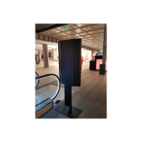 Produktbild för HI-ND Floorstand Glass with Casing 55" ställ - för LCD-panel för digital skyltning - svart, RAL 9005