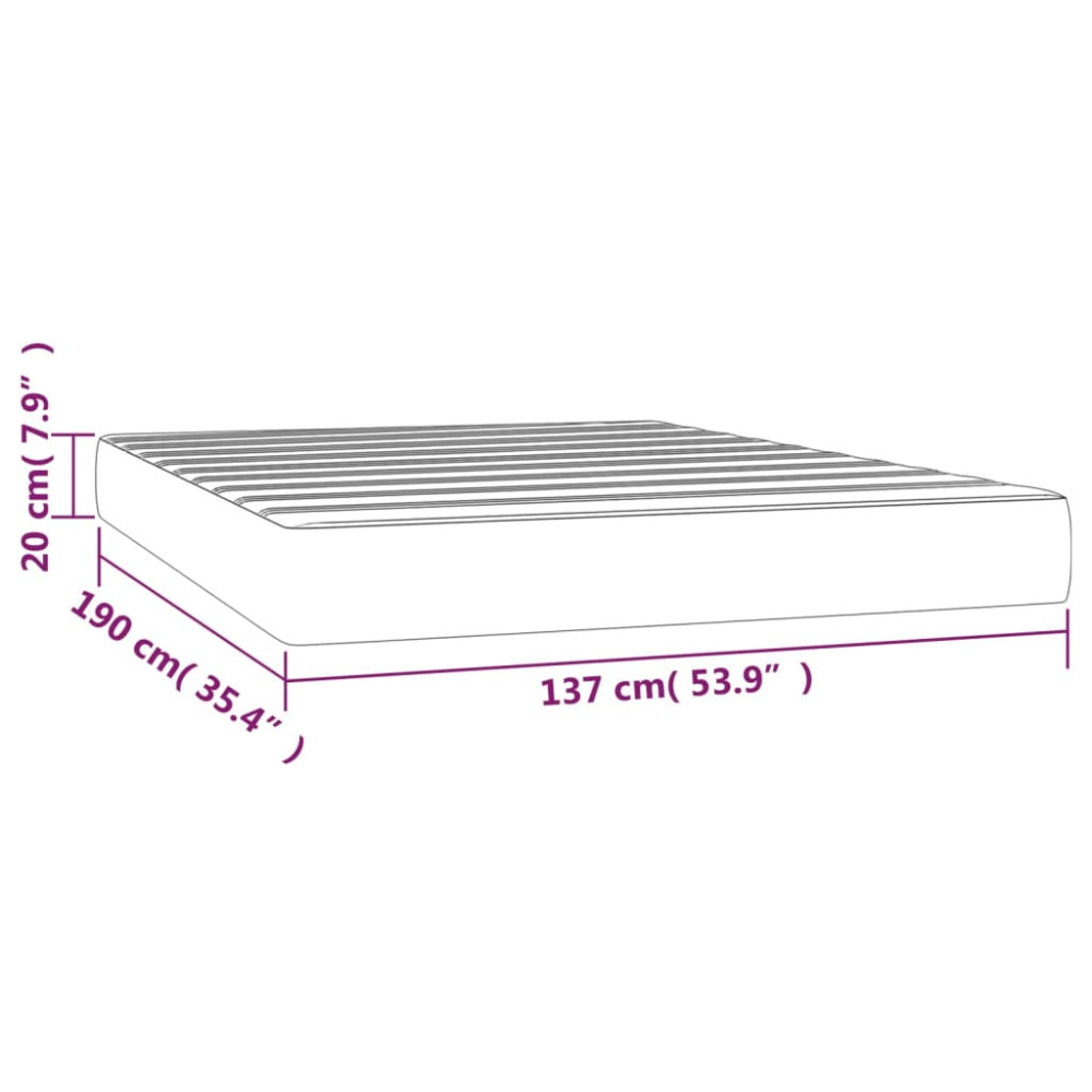 Produktbild för Pocketresårmadrass medium mörkgrå 137x190x20 cm sammet