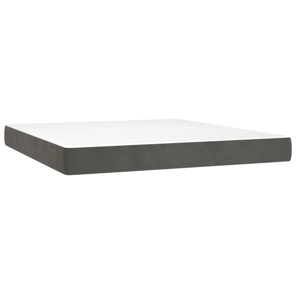 Produktbild för Pocketresårmadrass medium mörkgrå 152x203x20 cm sammet