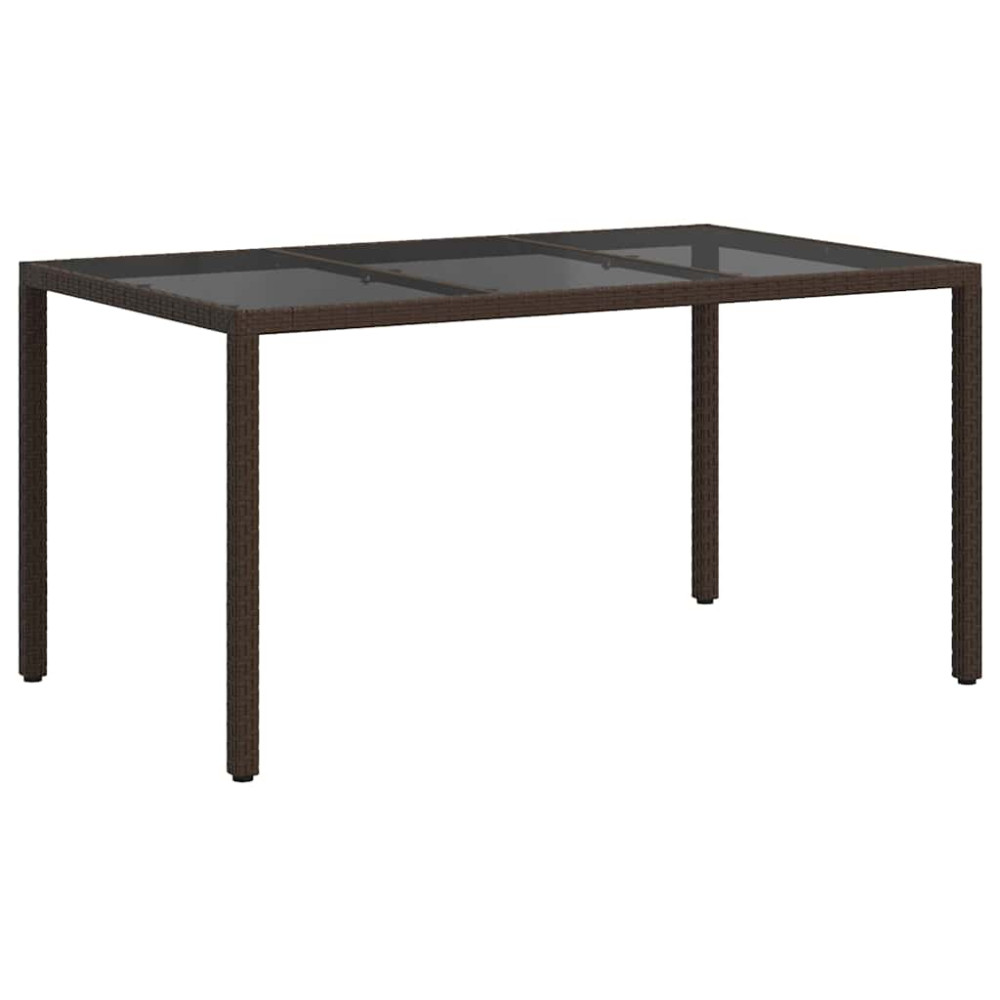 Produktbild för Trädgårdsbord Brun 150 x 90 x 75 cm konstrotting