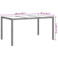 Produktbild för Trädgårdsbord Brun 150 x 90 x 75 cm konstrotting