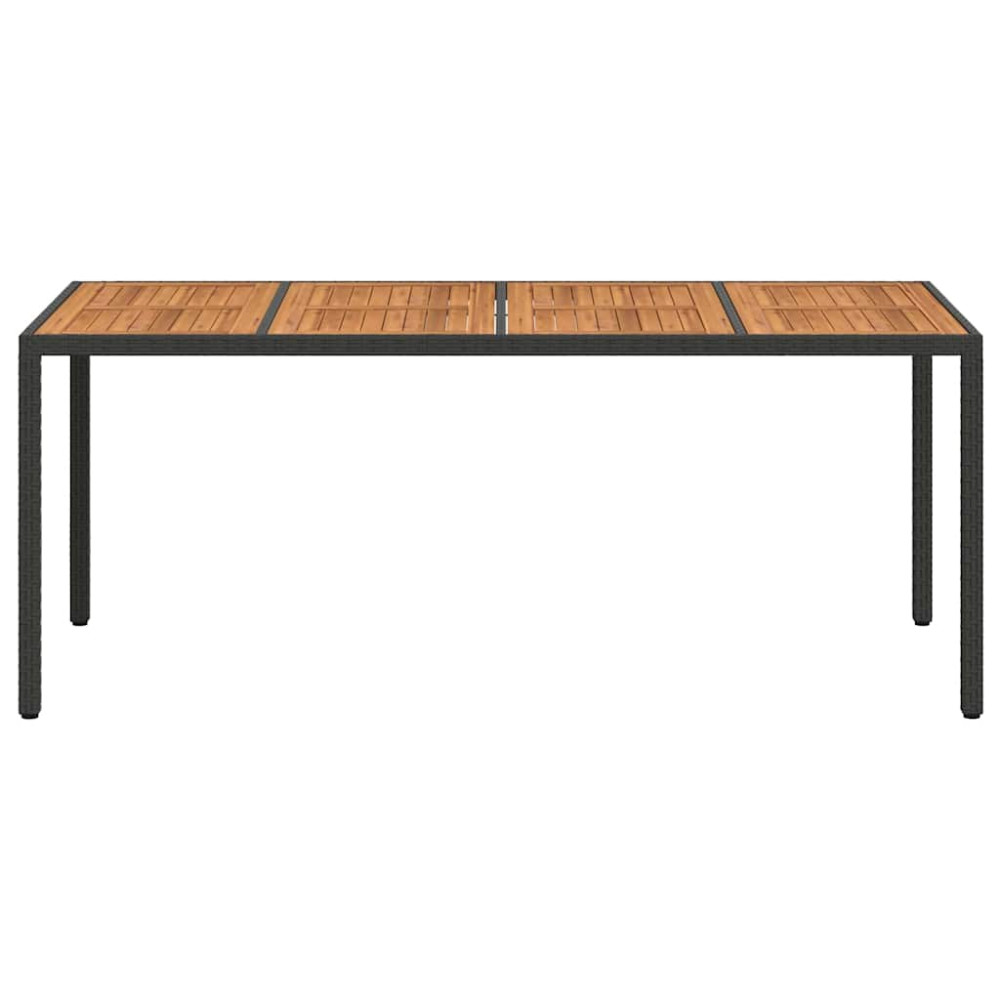 Produktbild för Trädgårdsbord Svart 190 x 90 x 75 cm konstrotting