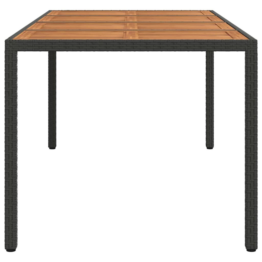 Produktbild för Trädgårdsbord Svart 190 x 90 x 75 cm konstrotting