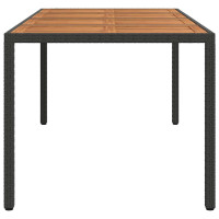 Produktbild för Trädgårdsbord Svart 190 x 90 x 75 cm konstrotting