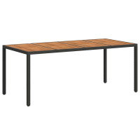 Produktbild för Trädgårdsbord Svart 190 x 90 x 75 cm konstrotting