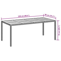 Produktbild för Trädgårdsbord Svart 190 x 90 x 75 cm konstrotting