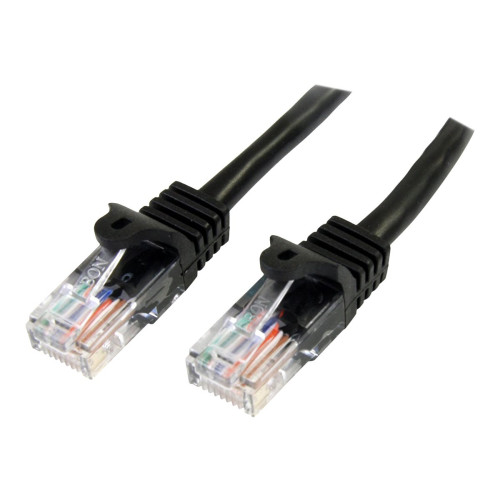StarTech.com StarTech.com Cat5e patchkabel med hakfria RJ45-kontakter – 3 m, svart - patch-kabel - 3 m - svart