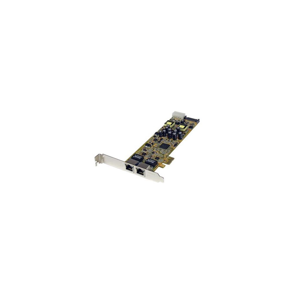 Produktbild för StarTech.com Dual Port PCI Express Gigabit Ethernet Network Card Adapter - 2 Port PCIe NIC 10/100/100 Server Adapter with PoE PSE (ST2000PEXPSE) - nätverksadapter - PCI Express x1 - Gigabit Ethernet x 2